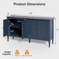 May in Color Console Cabinet, 58'' Wood Sideboard Buffet Cabinet with Storage & 4 Doors, Mid Century Modern Pantry Cabinet for Entryway, Living Room, Bedroom, Dining Room, Blue