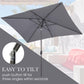 Heynemo 10x 6.5ft Rectangular Patio Umbrella, Outdoor Table Market Umbrella with Crank, 6 Steel Ribs, Polyester Canopy, Aluminum Pole,Red