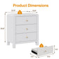 May in Color Modern Chest of Drawers, with Rounded Corners and Soft Close Drawers, 1 Piece, White