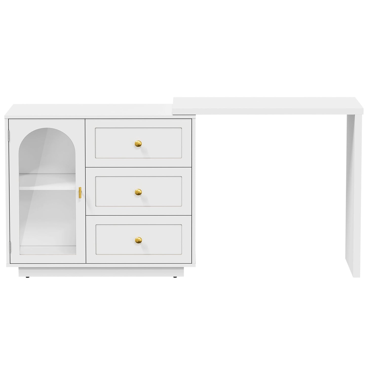 May in Color Extendable Makeup Vanity Desk with 3 Drawers & 1 Door