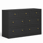 May in Color Dresser for Bedroom with 7 Drawers, Wood Drawer Organizer for Bedroom, Living Room, Hallway, Black