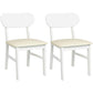 May in Color Wooden Dining Chairs Set of 2, Modern Dining Chairs with Rubberwood Legs, 350LBS Capacity, Leather Side Seat for Kitchen, Dining Room, Living Room, Home Office, Terrace, Courtyard, White