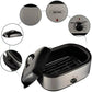 Superjoe 18 Quart Roaster Oven with Self-Basting Lid Removable Pan, Stainless Steel Silver