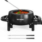 Sunvivi 3 QT Fondue Set, Electric Fondue Pot Set for Melting Chocolate & Cheese, 1000W Non-Stick Fondue Maker with Adjustable Temperature Control and 8 Color-Coded Forks, Ideal for Dessert & Broth