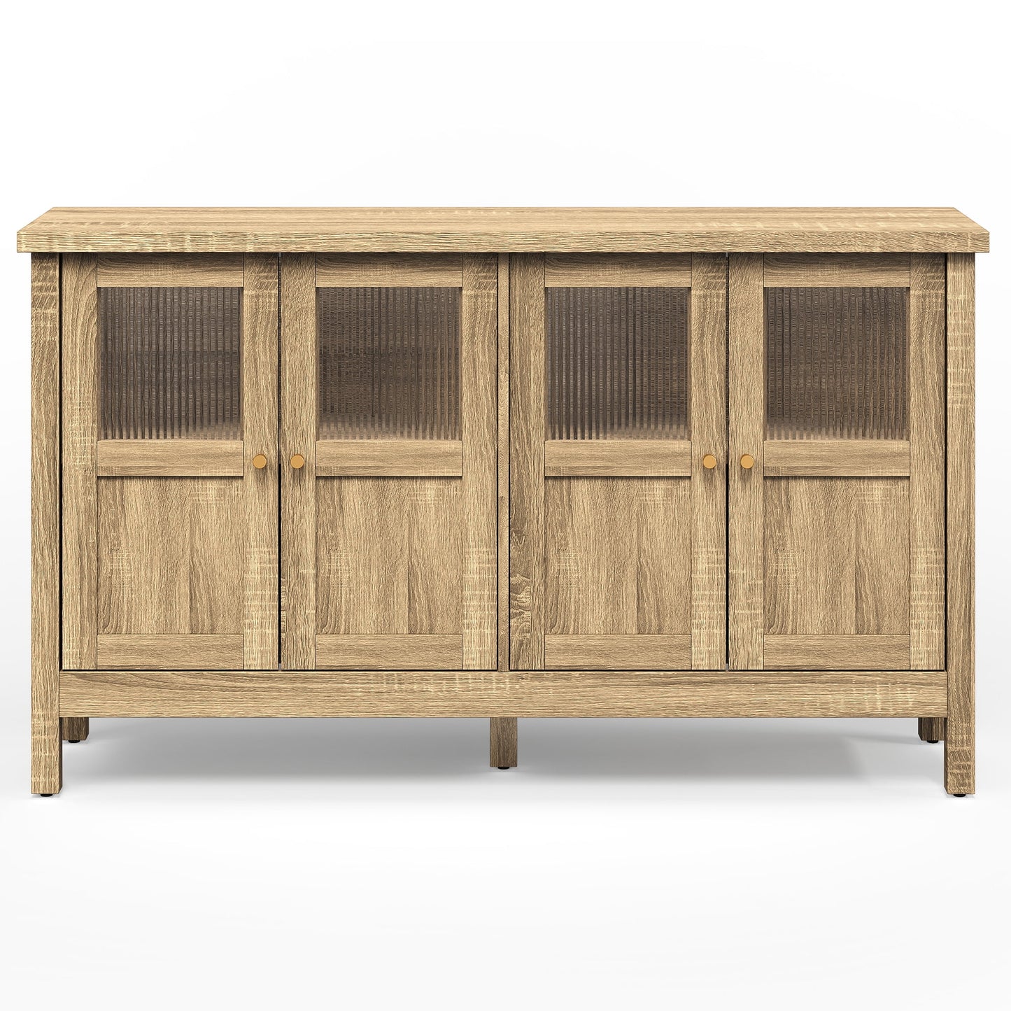 Heynemo Wood Sideboard Credenza with Storage, Buffet Cabinet with Adjustable Shelves, Accent Cabinet with Acrylic Accents for Living Room, Dining Room, Entryway