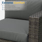 Heynemo 5-Piece Patio Furniture Set with Ottoman and Coffee Table, Outdoor Rattan Furniture Set with Gray Cushions