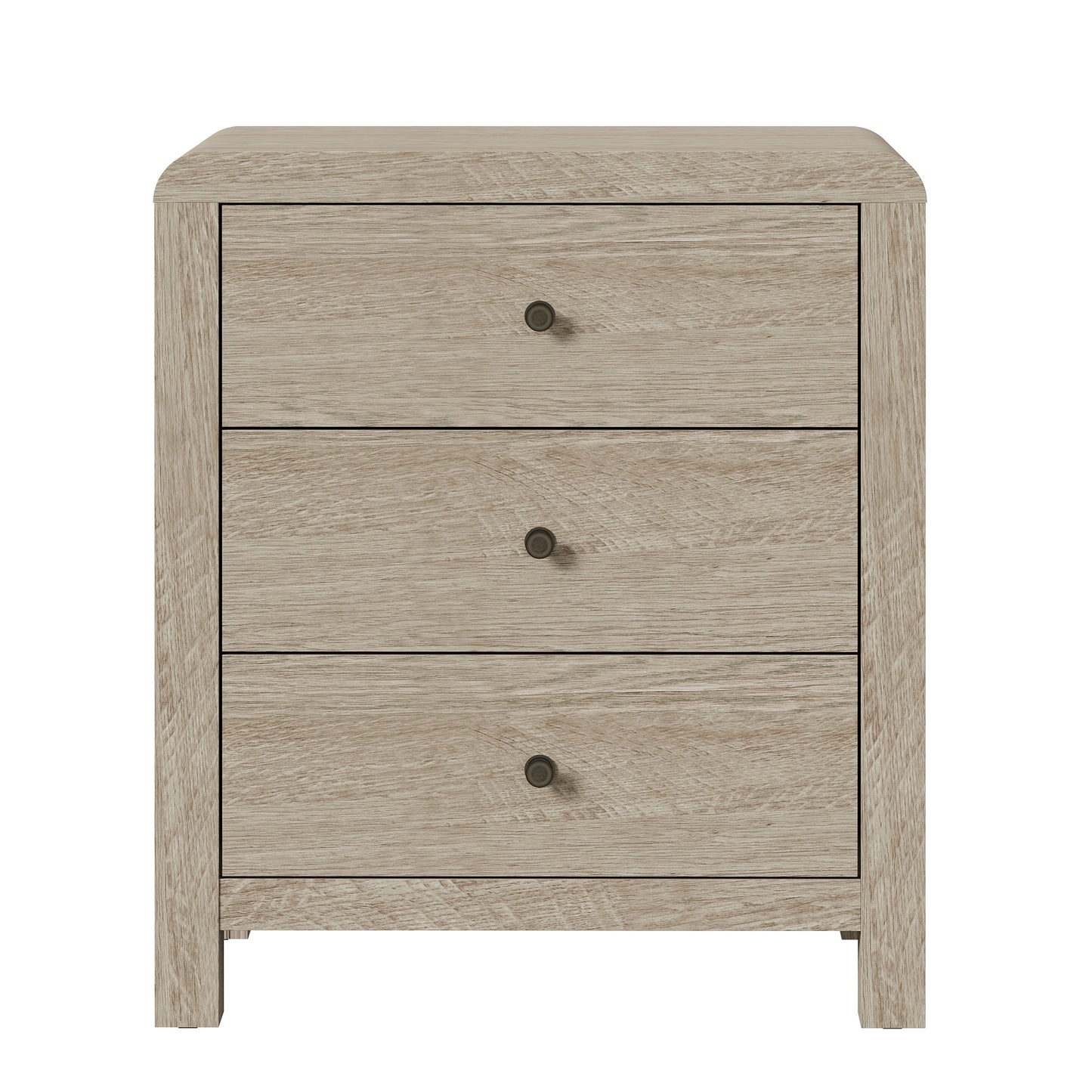 May in Color Modern Chest of Drawers Set of 2, with Rounded Table Corners, Natural Wood