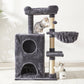 Heynemo Multi-Level Cat Tree Tower for Large Cats with Scratching Posts, Condos, Perch, Hammocks & Toys ¨C Modern Indoor Cat Jungle Gym for 2¨C3 Cats, 19.7" x 15.7" x 35.8", Dark Grey