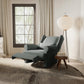 RoyalCraft Swivel Recliner Chair, Comfy Glider Rocking Chairs with Lumbar Pillow and Footrest, Upholstered Swivel Rocking Chair for Bedroom,Nursery, Dark Grey