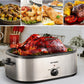Superjoe 22 Quart Roaster Oven with Self-Basting Lid Turkey Roaster Electric Food Warmer, Stainless Steel