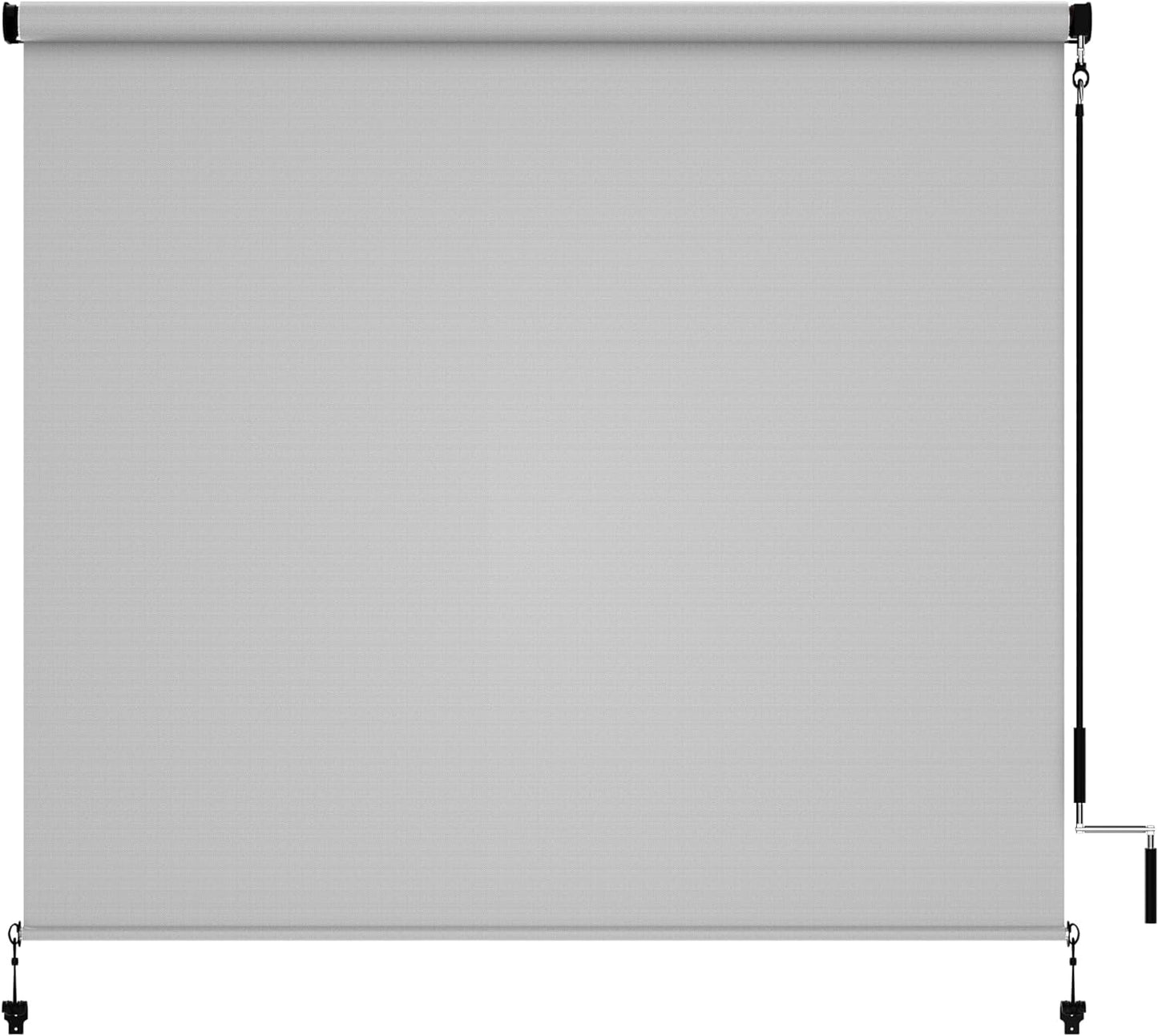 Superjoe Outdoor Roller Shades for Patio New Material with 95% UV Protection, 6'L x 6'W Blinds Roll Up for Gazebo Porch, Deck, Pergola, Blockout Waterproof Protect Privacy, Grey