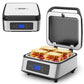 Heynemo 1300W Smokeless Indoor Grill, Electric Panini Press Sandwich Maker with Auto-Lift, Fan, Independent Upper Heating, Smart Time & Temperature Control, Removable Non-Stick Plates