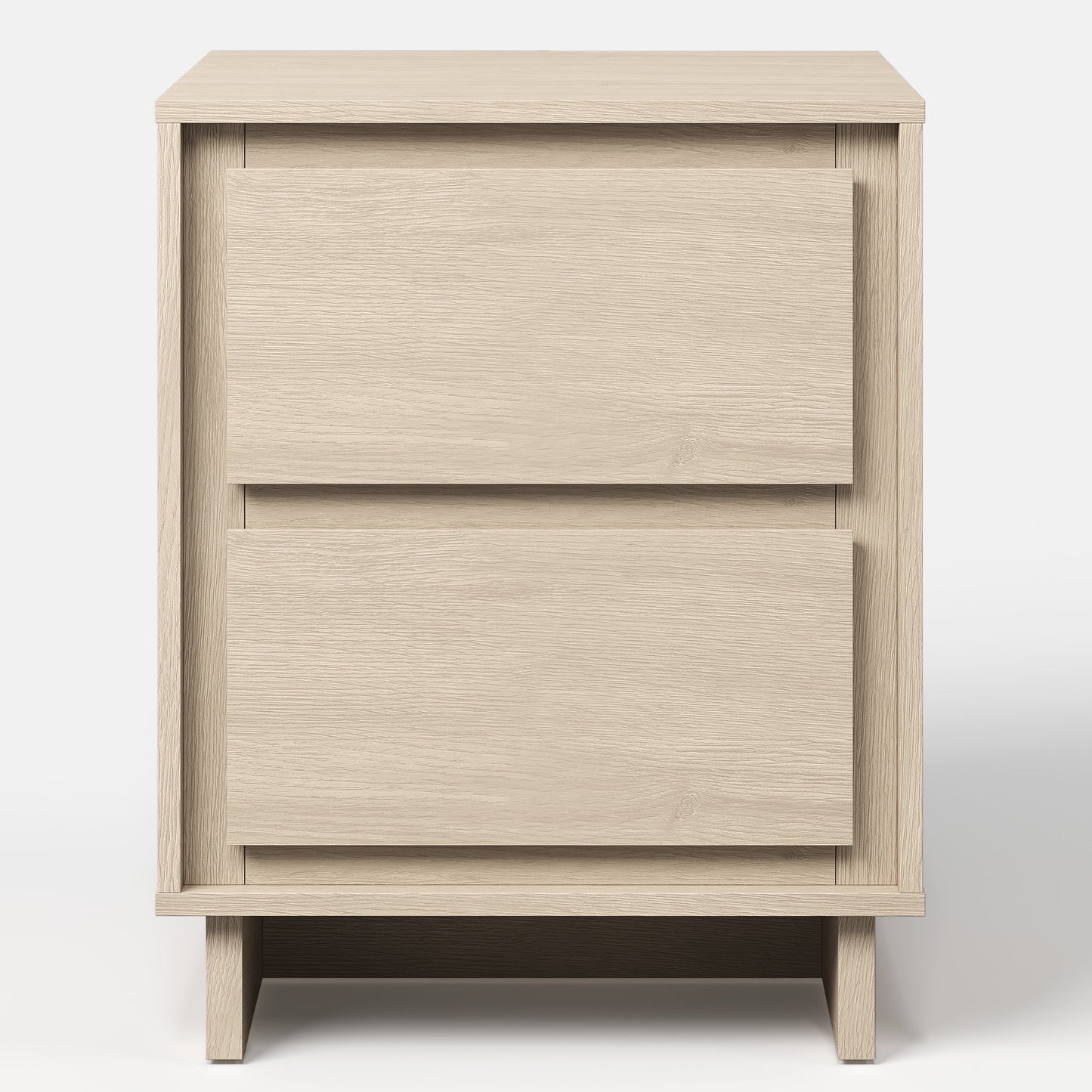 Heynemo 2-Drawer Dresser, Modern Wood Design with Clean Edges, Versatile Storage for Bedroom, Living Room, Office, and Entryway, Beige