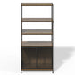 Dog Crate Furniture with Display Shelf, Decorative Dog Crate Industrial Bookshelf with Kennel, Furniture Style Dog Crate for Medium Dog, Cat Litter Box Furniture, Brown
