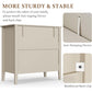 Heynemo Modern 3 Drawer Dresser, Nightstand with Ball Bearing Slide, Beige