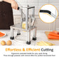 Heynemo French Fry Cutter Heavy Duty, Commercial Potato Slicer with 2 Blades (1/2" & 3/8"), Stainless Steel for Home & Restaurant