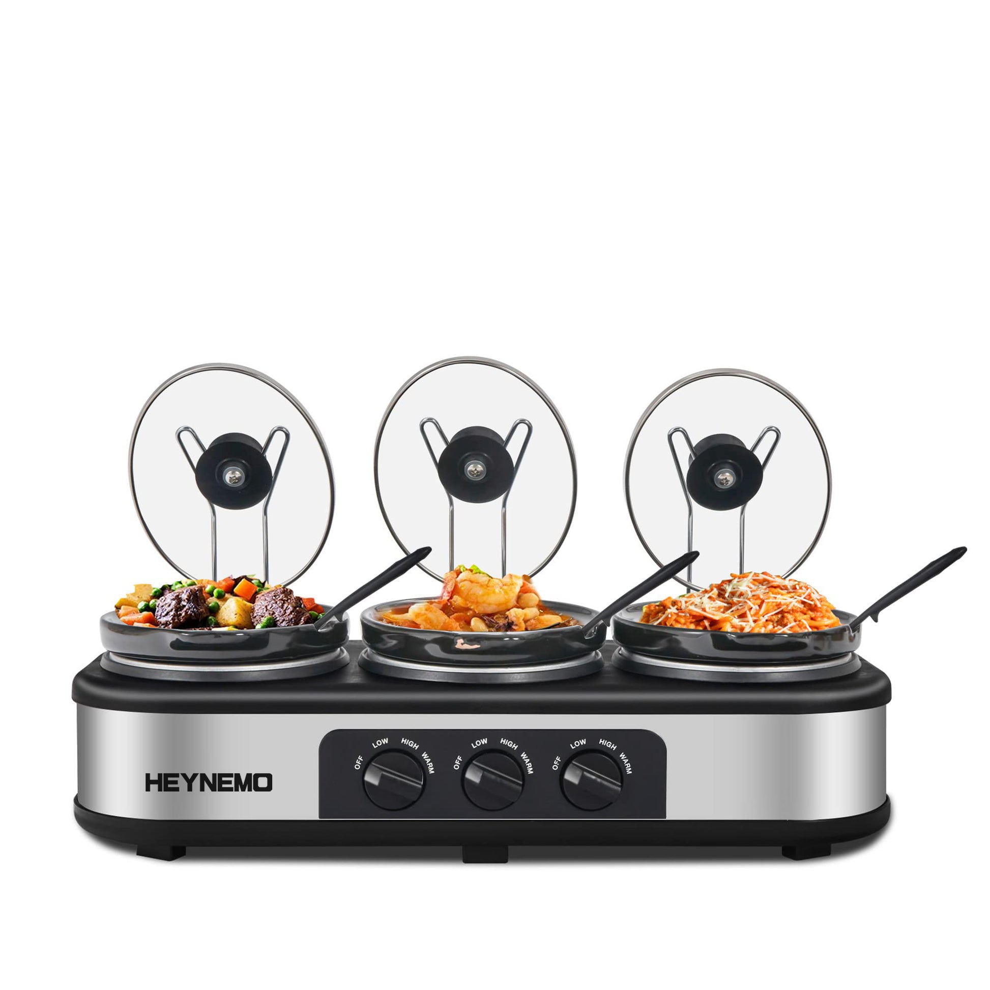 HEYNEMO Triple Slow Cooker Buffet Servers 3 x 1.5 QT and display picture 1