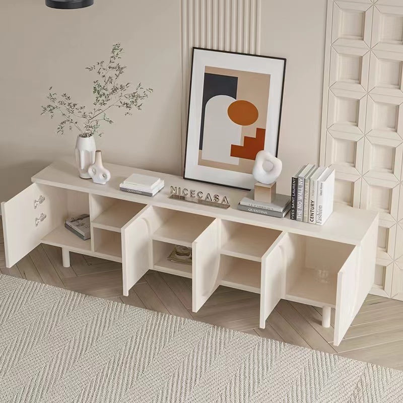 French Cream-style TV Cabinet - Wabi-Sabi-inspired, Modern and Minimalist, New White Design