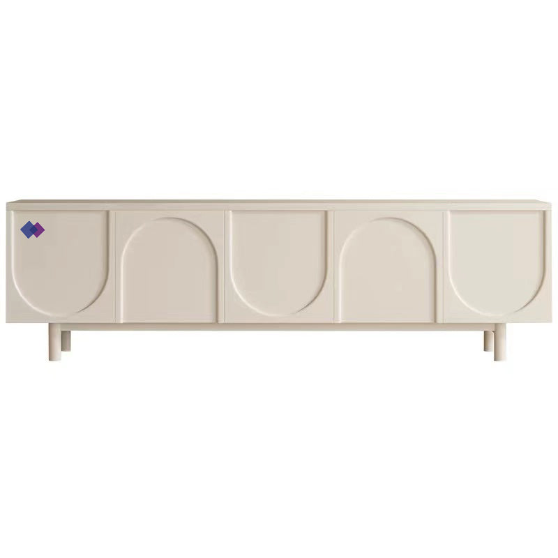 French Cream-style TV Cabinet - Wabi-Sabi-inspired, Modern and Minimalist, New White Design