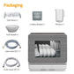 Heynemo Portable Countertop Dishwasher 18", 152oz Built-in Water Tank, 6 Wash Programs, Energy Star, Delay Start for Apartments & RV