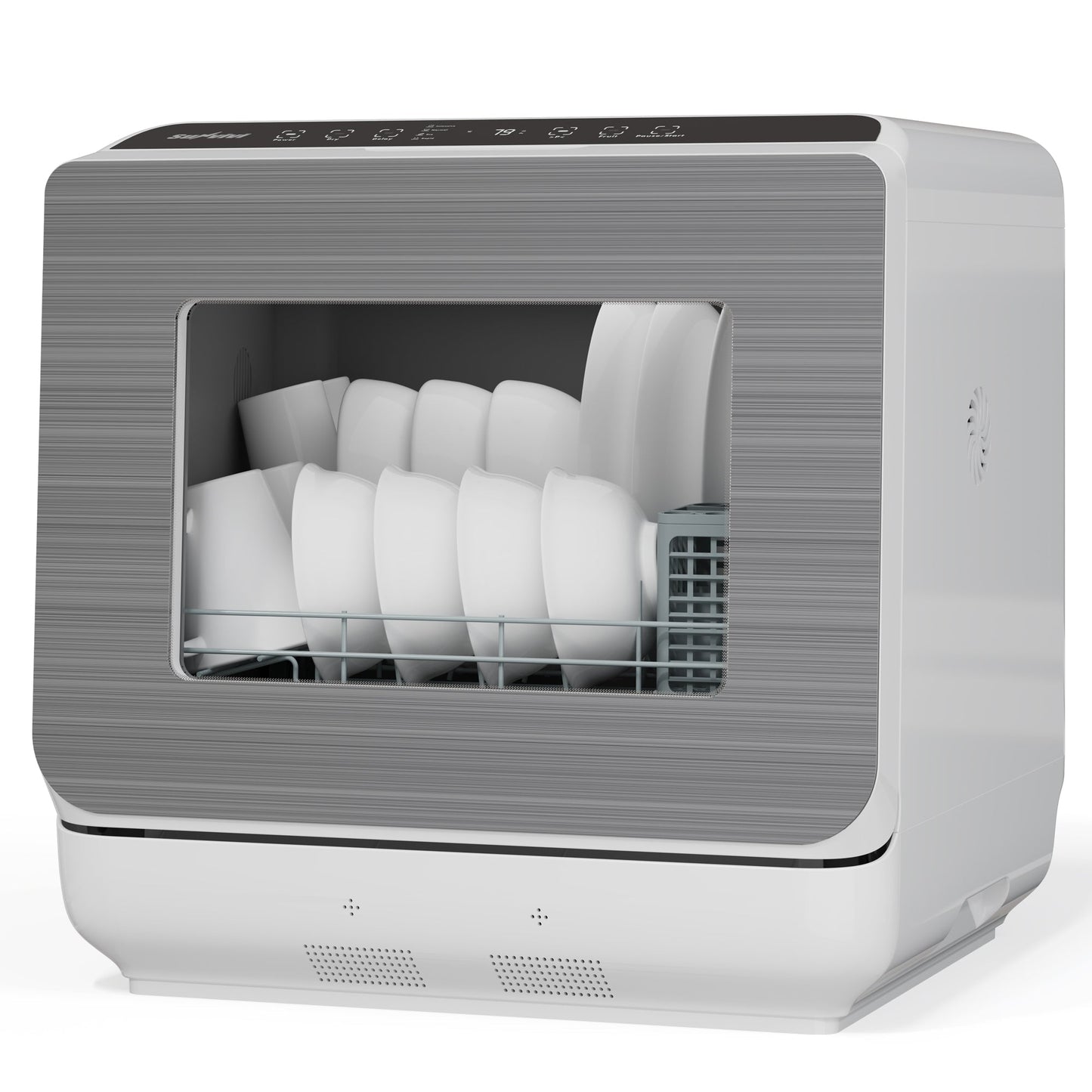 Heynemo Portable Countertop Dishwasher 18", 152oz Built-in Water Tank, 6 Wash Programs, Energy Star, Delay Start for Apartments & RV