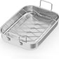 Sunvivi 15.6 inch Roasting Pan with V-Shaped Rack