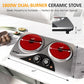 Sunvivi 1800W Dual Burner Portable Electric Ceramic Stove ¡§C Knob Control