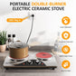 Sunvivi 1800W Dual Burner Portable Electric Ceramic Stove ¡§C Knob Control