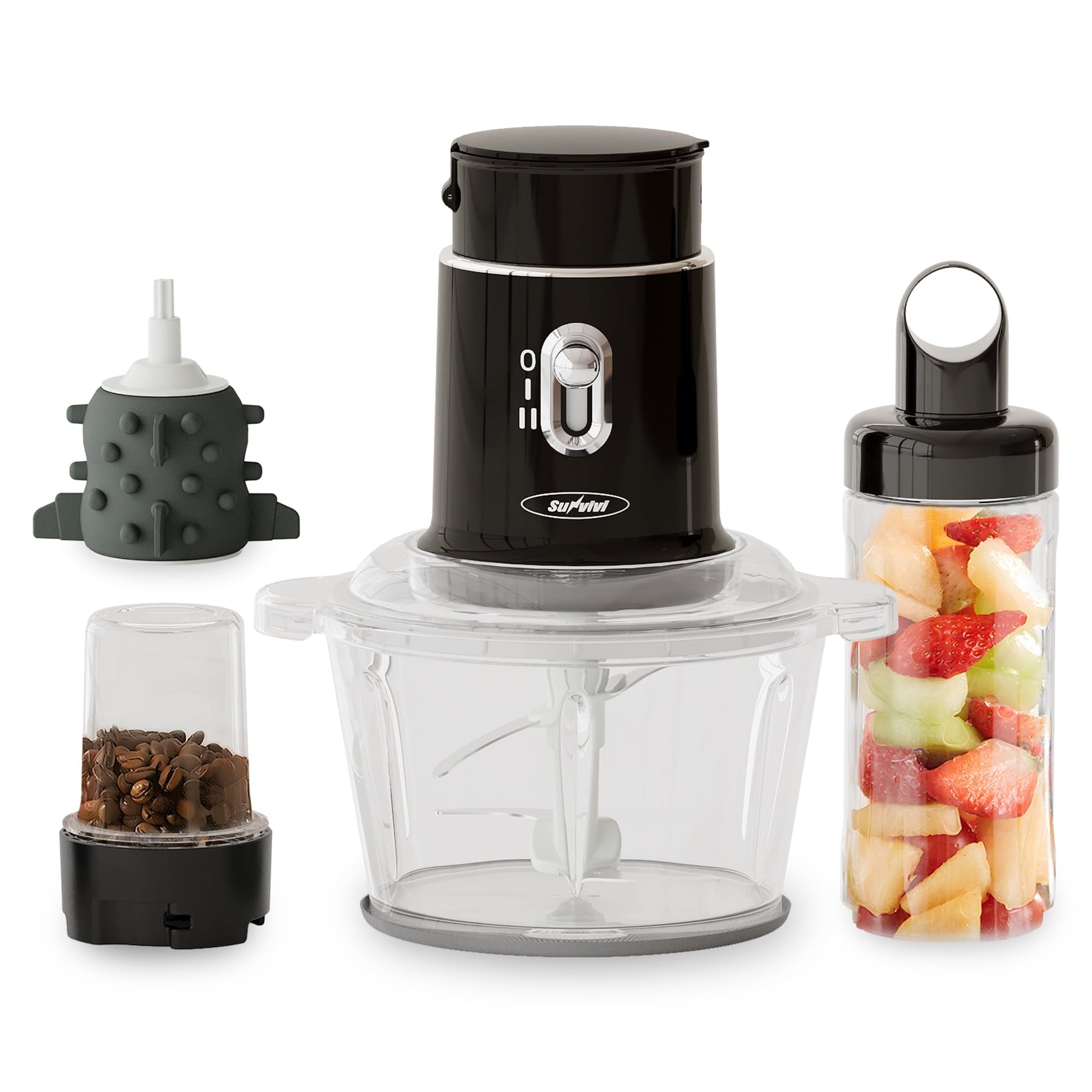 Sunvivi 250W Electric Food Chopper 4 in 1 Food Grinder - Black