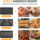 Sunvivi 3 in 1 Electric Sandwich Maker: Panini Press Grill and Waffle Iron Set