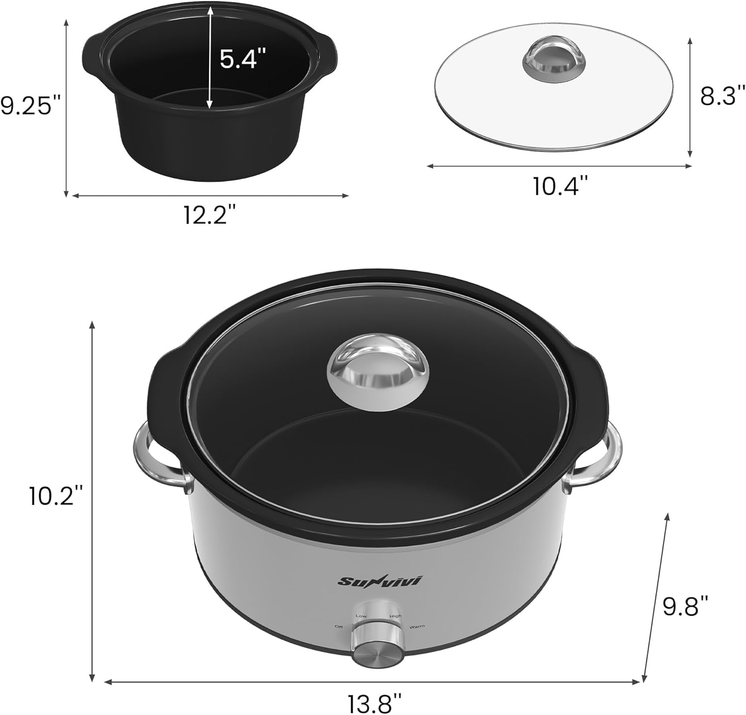 Sunvivi 4 Quart Slow Cooker & Mini Food Warmer - Slow Cookers