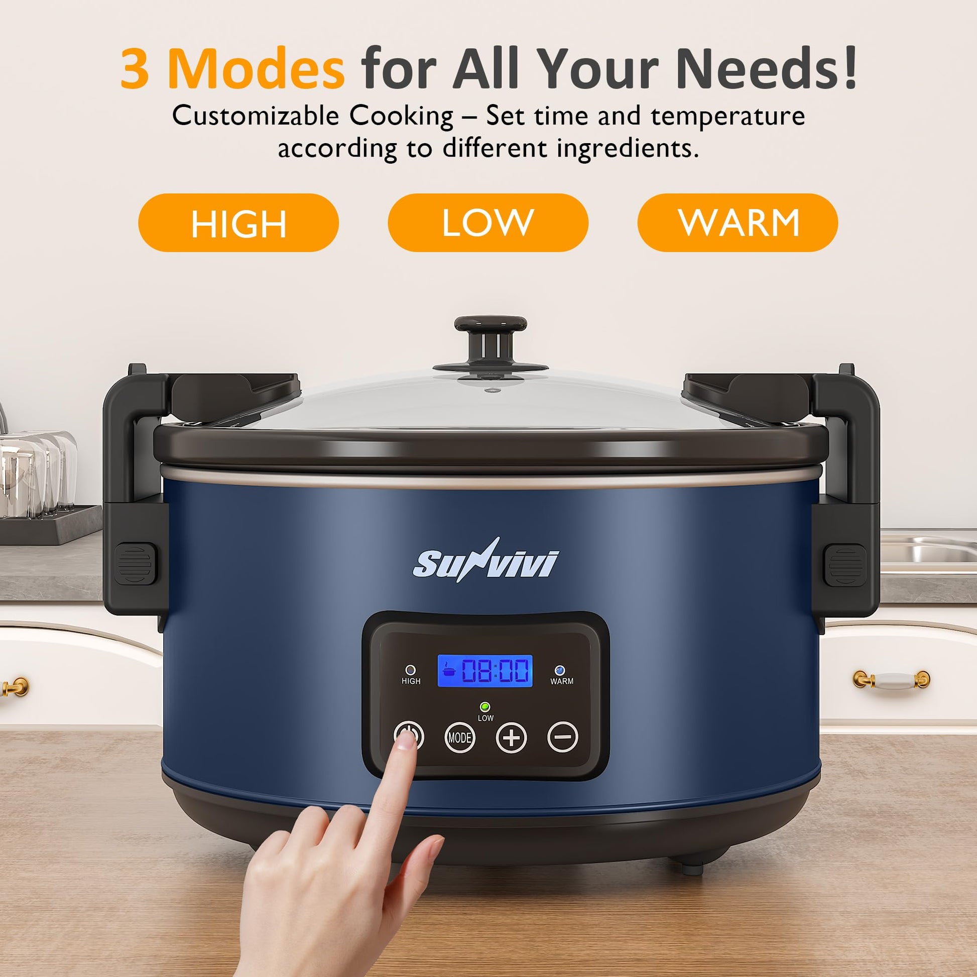 Sunvivi 8.5 Quart Programmable Slow Cooker