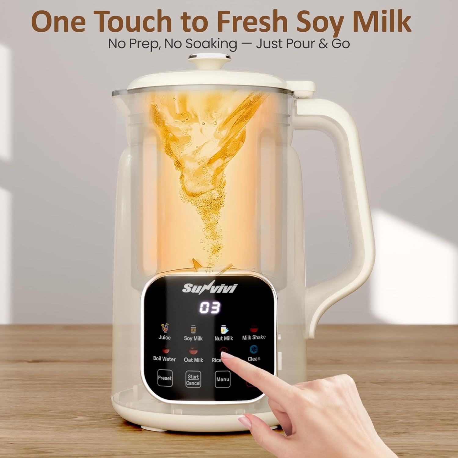 Sunvivi 8 in 1 Nut Milk Maker Machine: 60oz Soy Milk Maker
