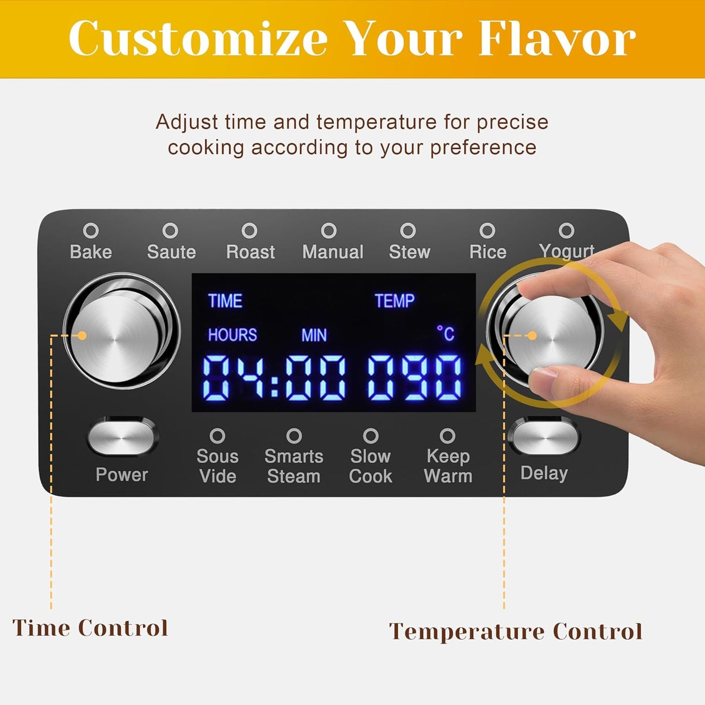 Sunvivi 8 Quart Slow Cooker Roaster Oven 12 in 1 Programmable Multi-Cooker Food Warmer