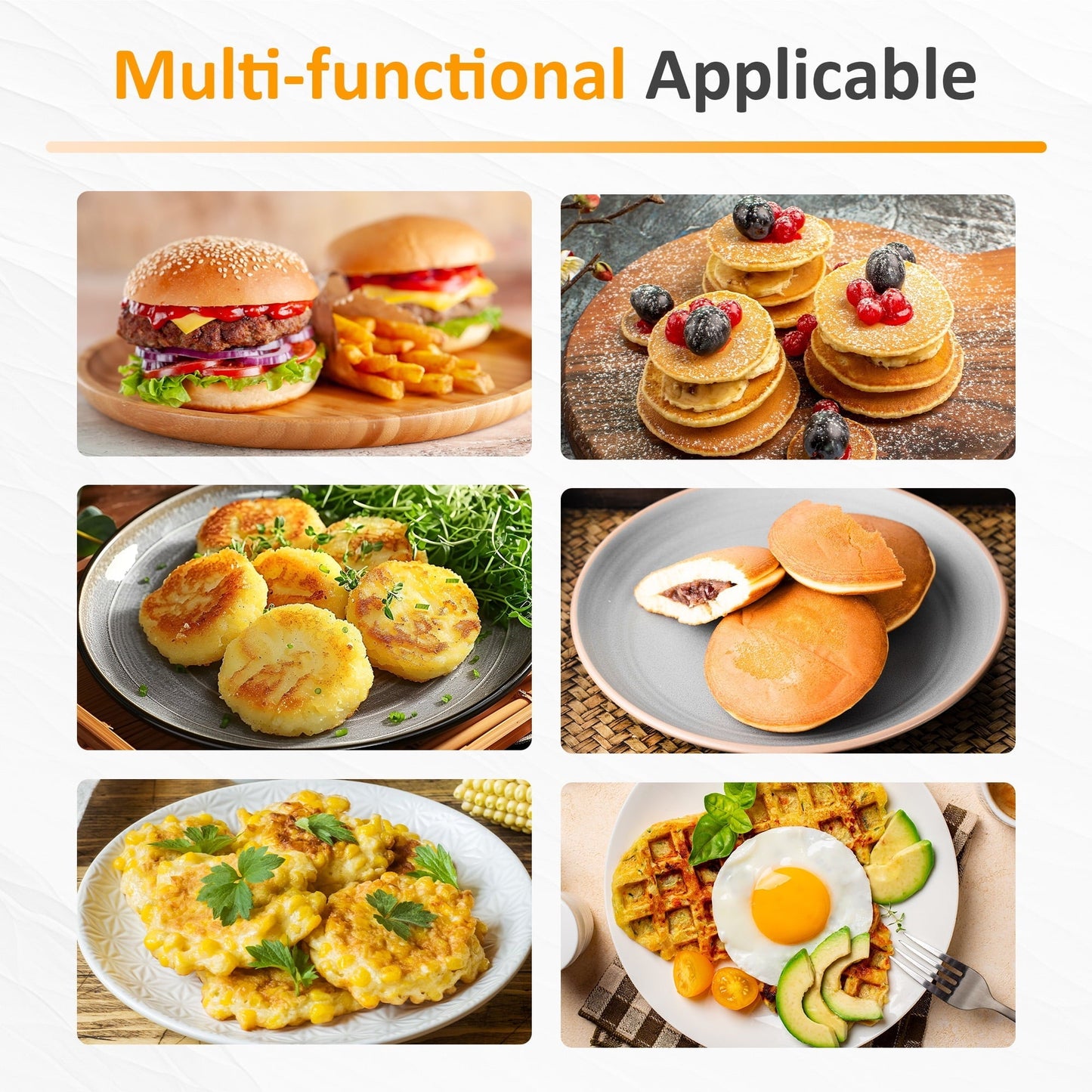 Sunvivi Breakfast Sandwich Maker with Egg Cooker Ring and Non-Stick Baking Plate
