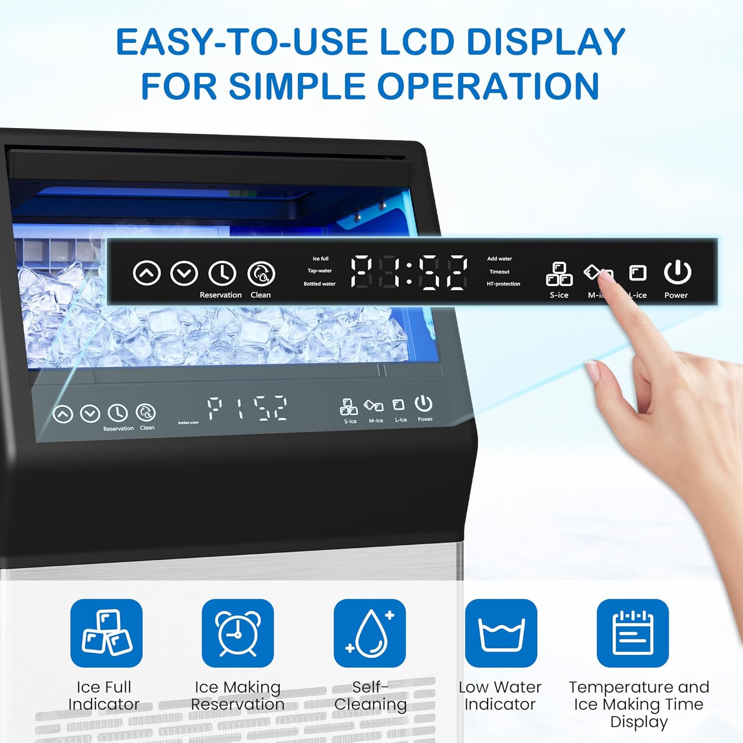 Sunvivi Commercial Cube Ice Maker ?¡ìC 88-110 lbs/24H 8-15 Min Fast Ice