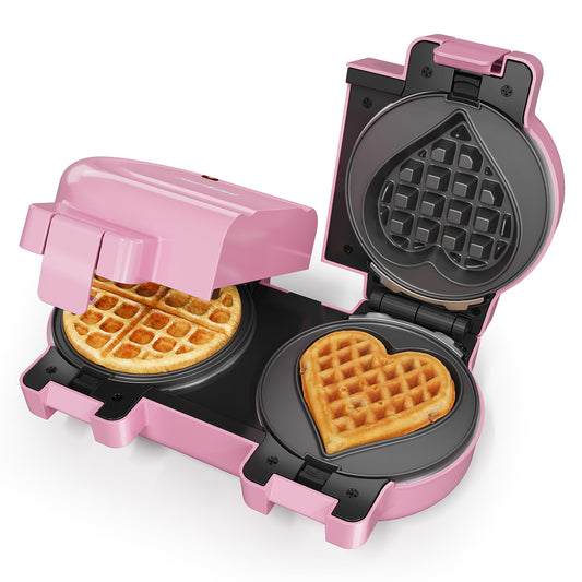 Sunvivi Double Belgian Waffle Maker with Dual Removable Nonstick Plates