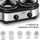 Sunvivi Dual Pot Slow Cooker 2*1.25 QT