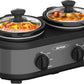 Sunvivi Dual Pot Slow Cooker 2*1.25 QT - Grey