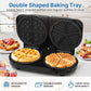 Sunvivi Dual Waffle Maker: Heart Waffle & Classic Waffle Iron with 2 Adjustable Temp Knobs