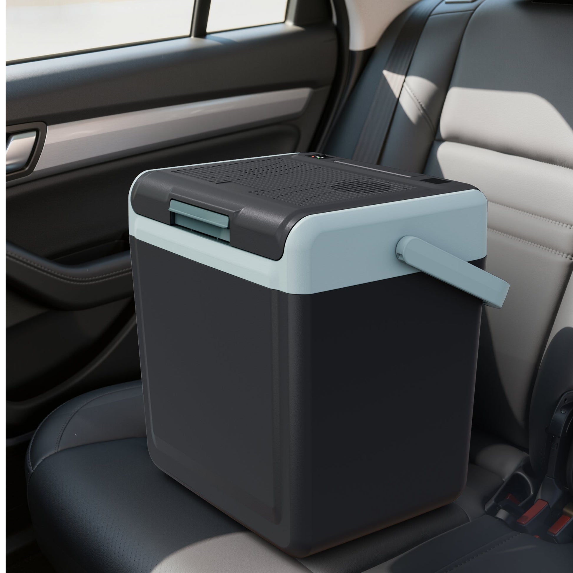 Sunvivi Electric Cooler & Warmer with Handle 25QT Portable Thermoelectric Car Refrigerator Dual Cooling & Heating 12V