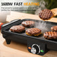 Sunvivi Electric Griddle Flat Grill: Indoor Grill with 2 Adjustable Temp Knobs Nonstick Cooking Plate Large Grill Pan