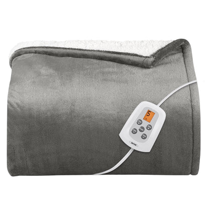 SUNVIVI Electric Heated Blanket 84¡¯¡¯ x 62¡¯¡¯ Twin Size Electric Blanket with 10 Heating Levels - Grey - Electric Blankets