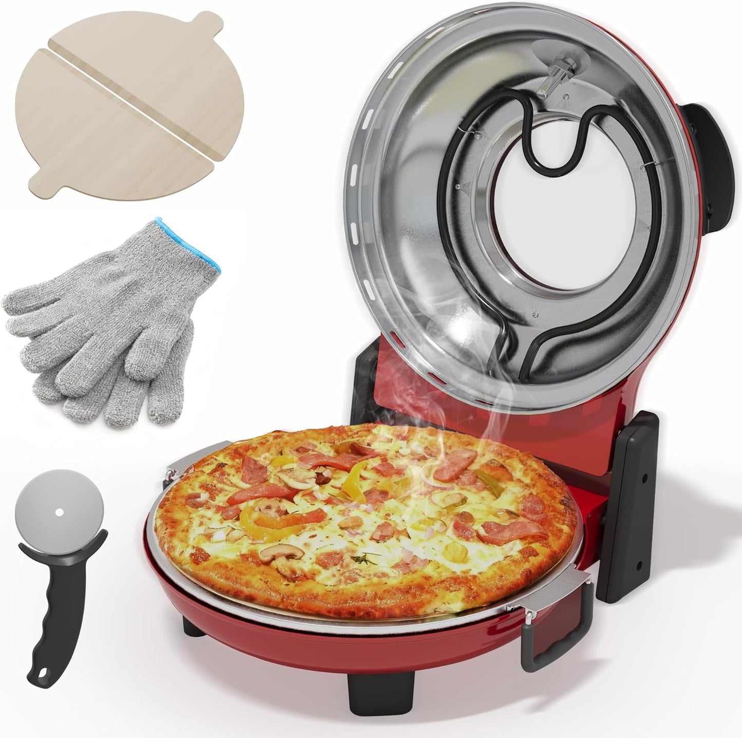 Sunvivi Electric Indoor Pizza Oven: Countertop Pizza Maker with Temp Control Knob Heats up to 770?¡ìH Portable Pizza