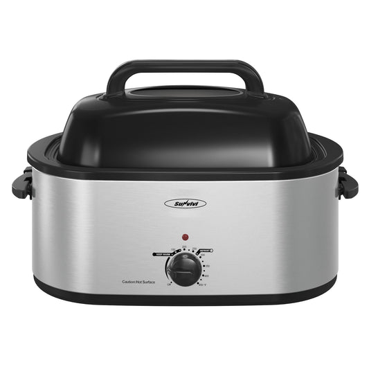 Sunvivi Electric Roaster Turkey Roaster Oven 18-28QT - 26 QT / Silver