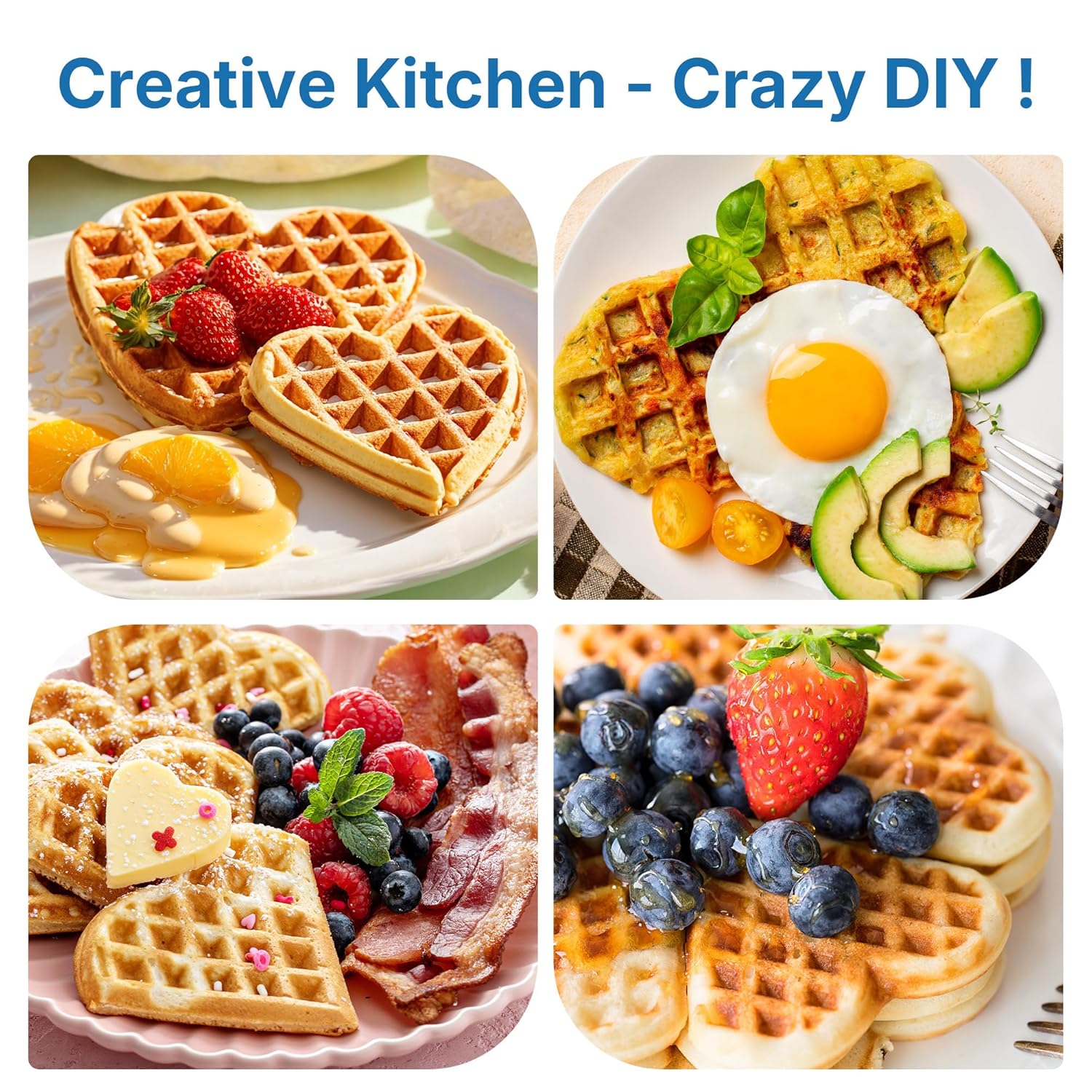 Sunvivi Heart Waffle Maker: 5 Heart Shaped Waffle Iron