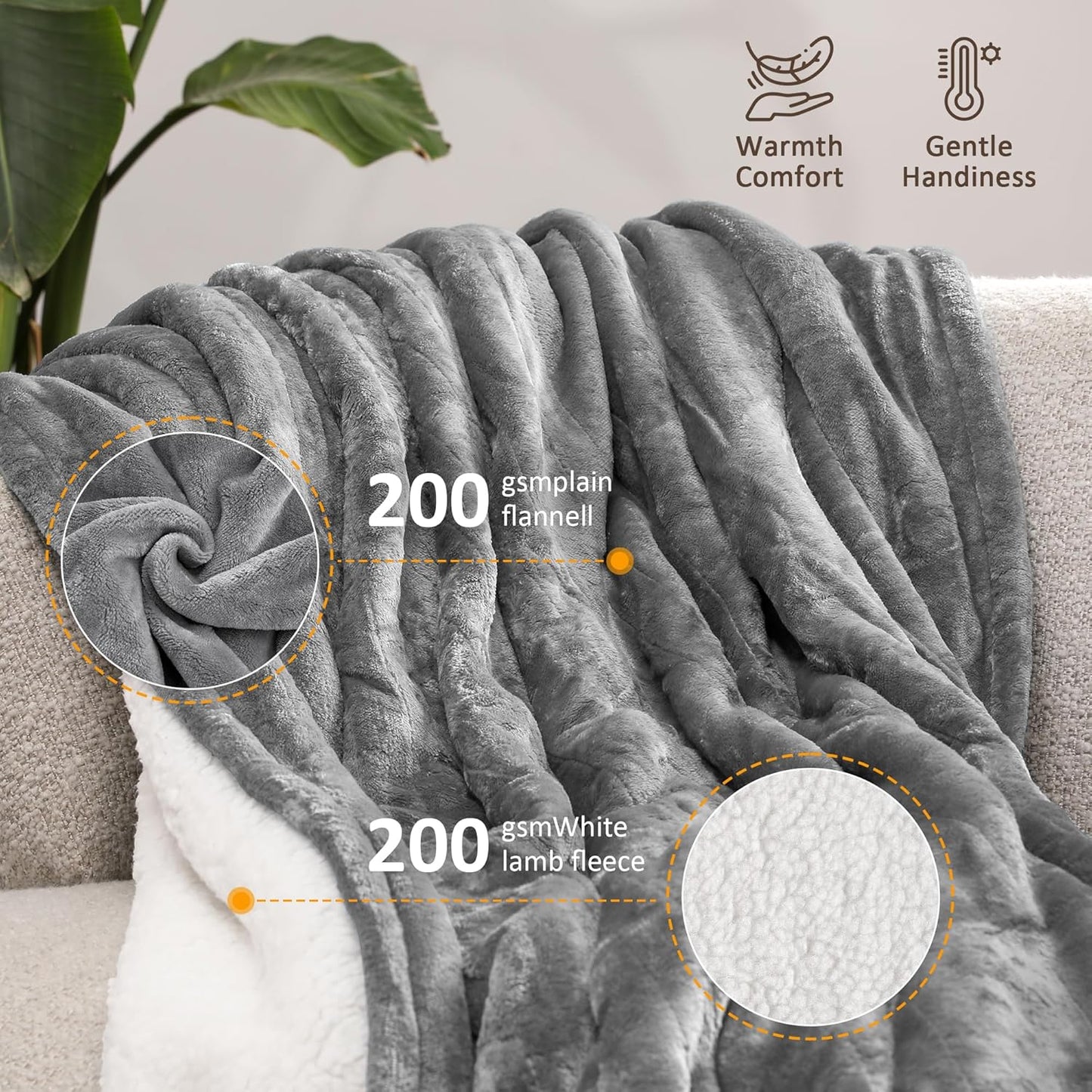 SUNVIVI Heated Blanket King Size Electric Throw Dual Control