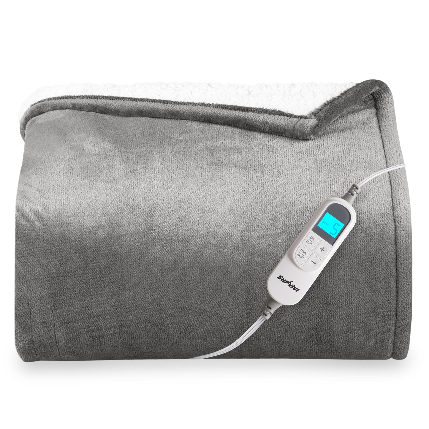 SUNVIVI Heated Blanket King Size Electric Throw Dual Control