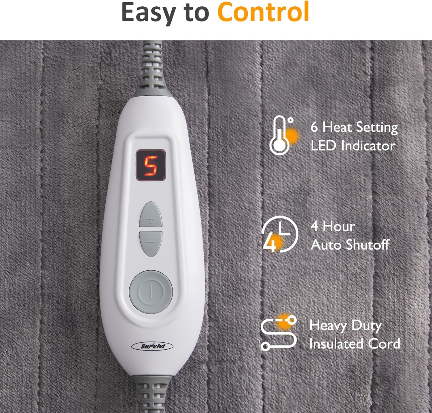 SUNVIVI Heated Throw Electric Blanket