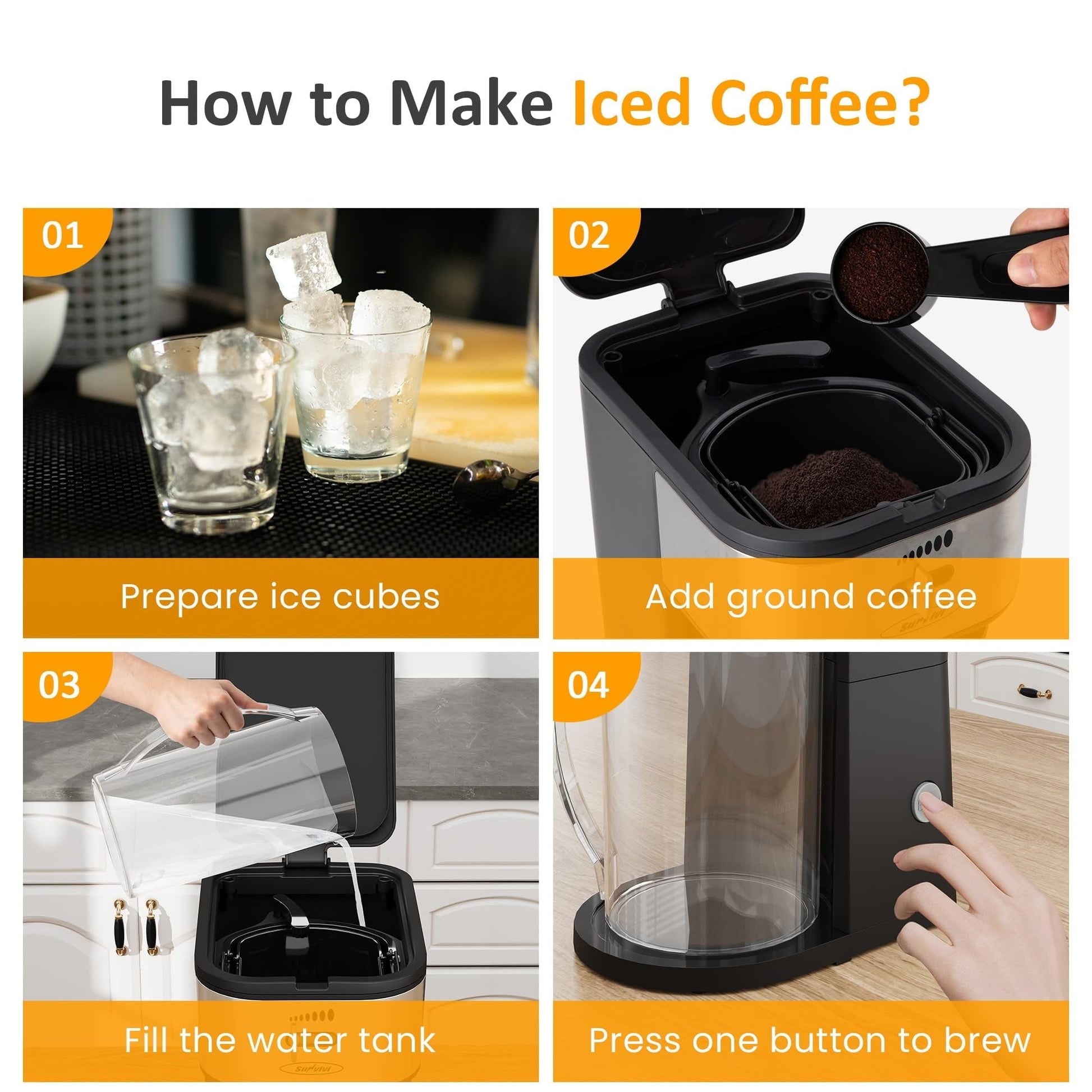 Sunvivi Iced Tea Maker with 2.5-Quart Pitcher Iced Coffee Brewing Maker - Iced Tea Machines